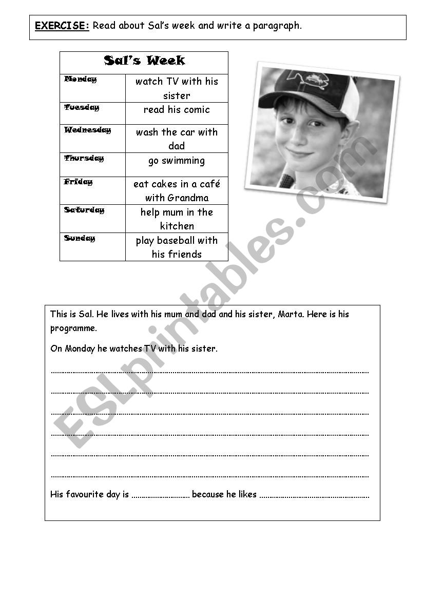 Writing Practice-Pr. Smple worksheet