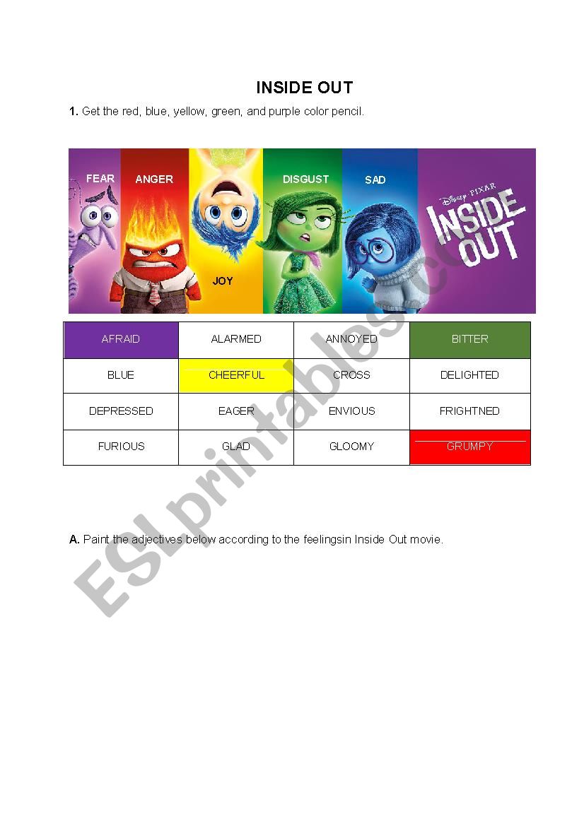 Inside Out Worksheet worksheet