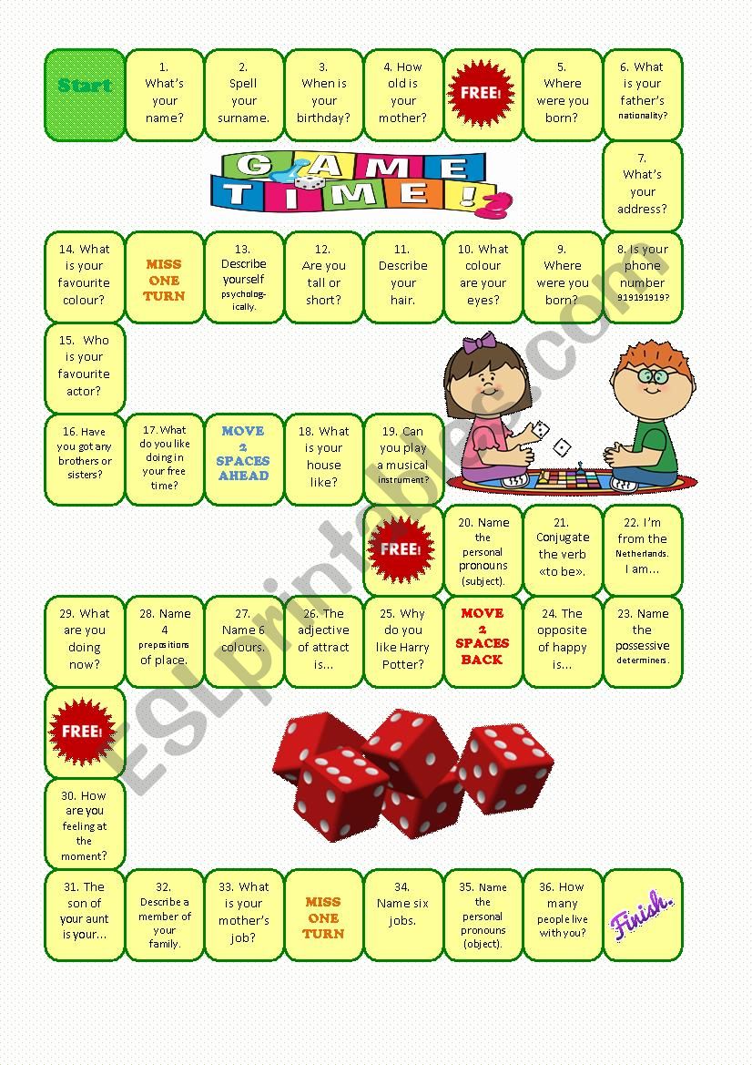 Personal identification worksheet