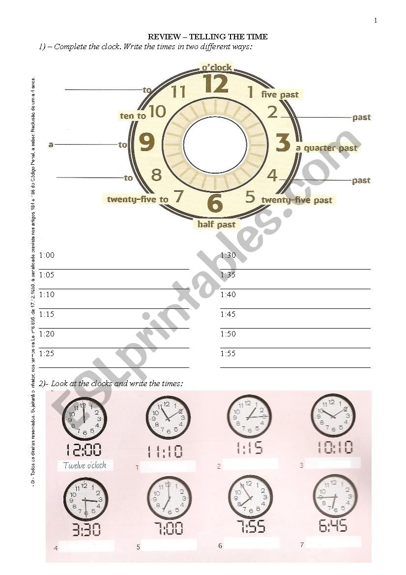 time worksheet