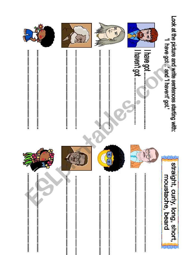 Facial Parts worksheet