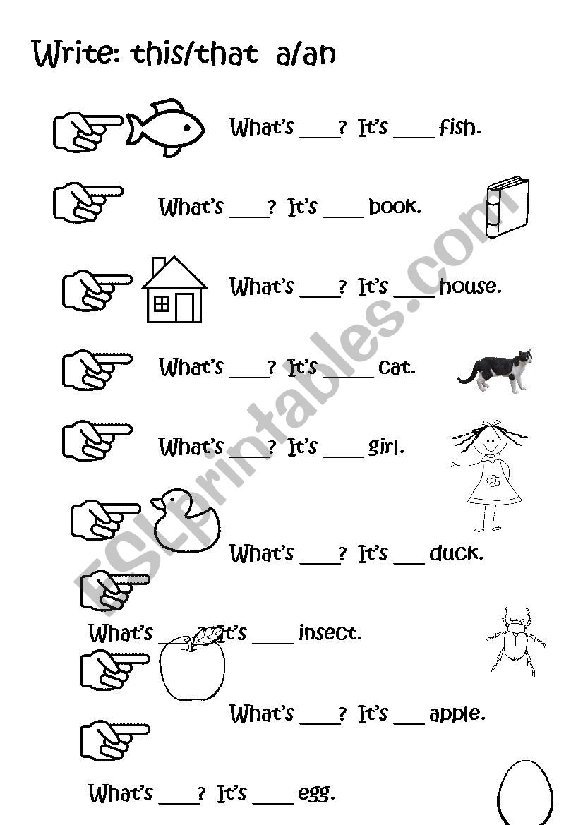 WHATÂ´S THIS?  WHATÂ´S THAT?  ITÂ´S A/AN......