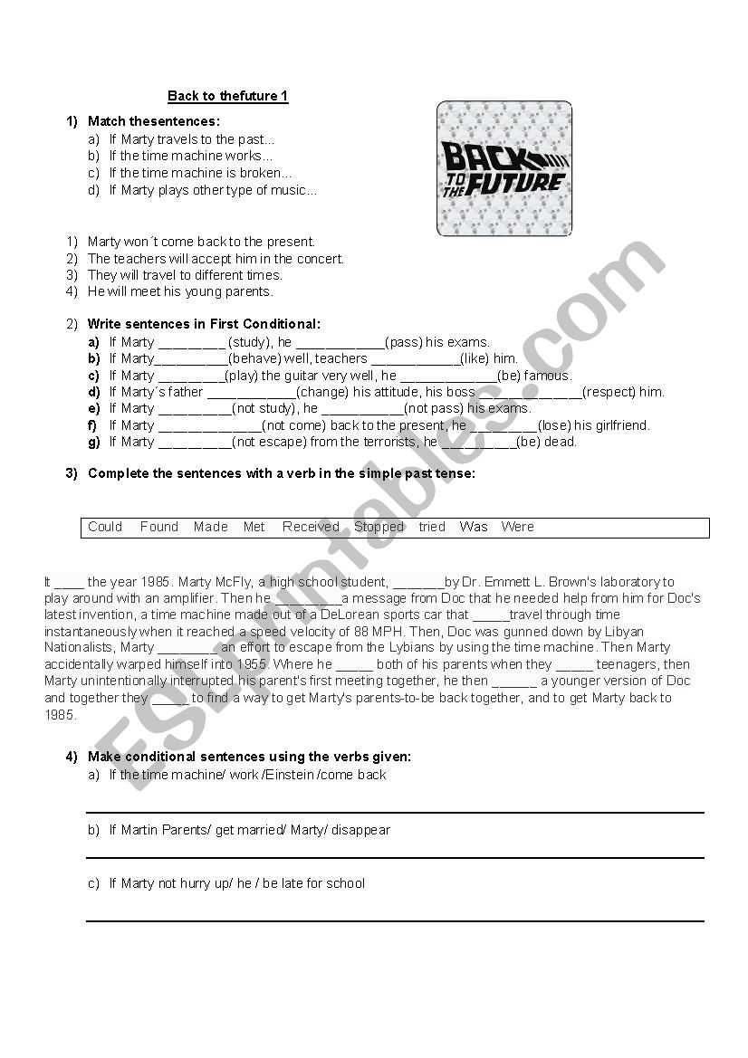 Back to the future 1  worksheet
