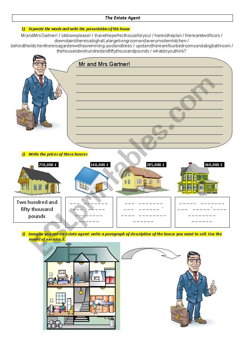 Estate Agent worksheet