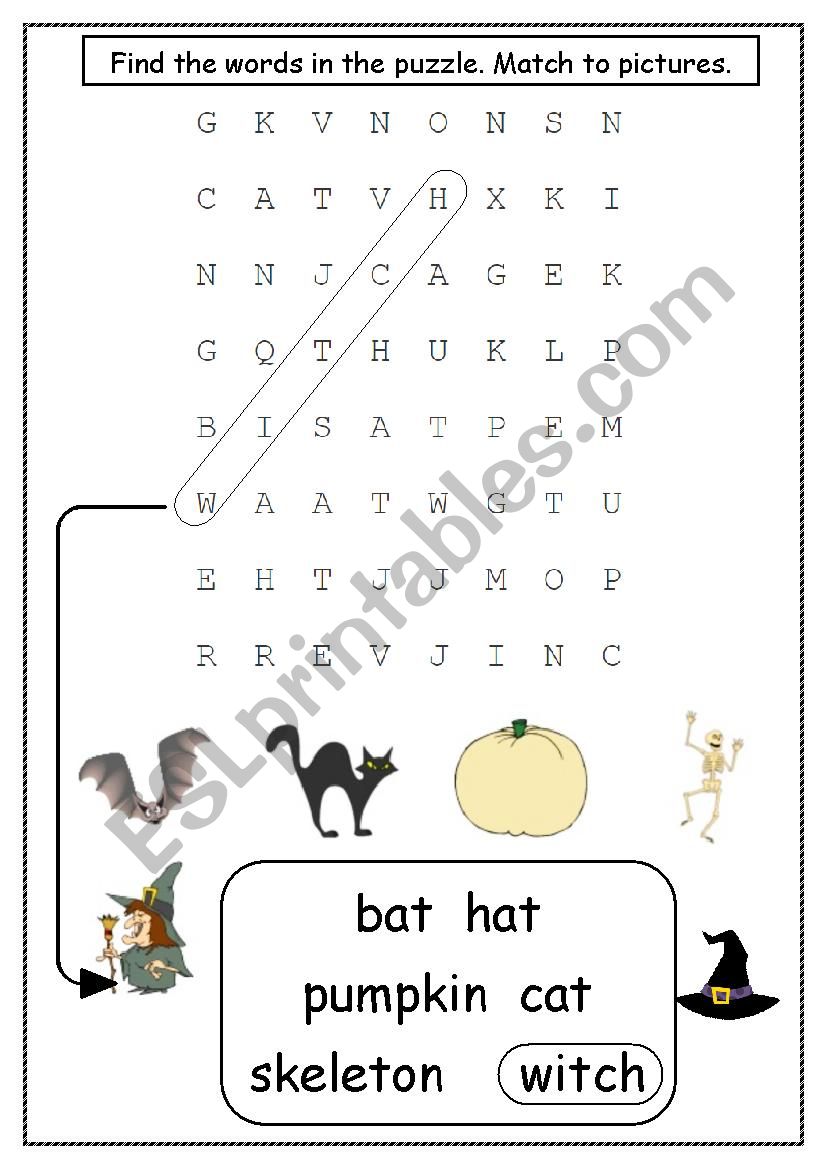 Very easy halloween wordsearch