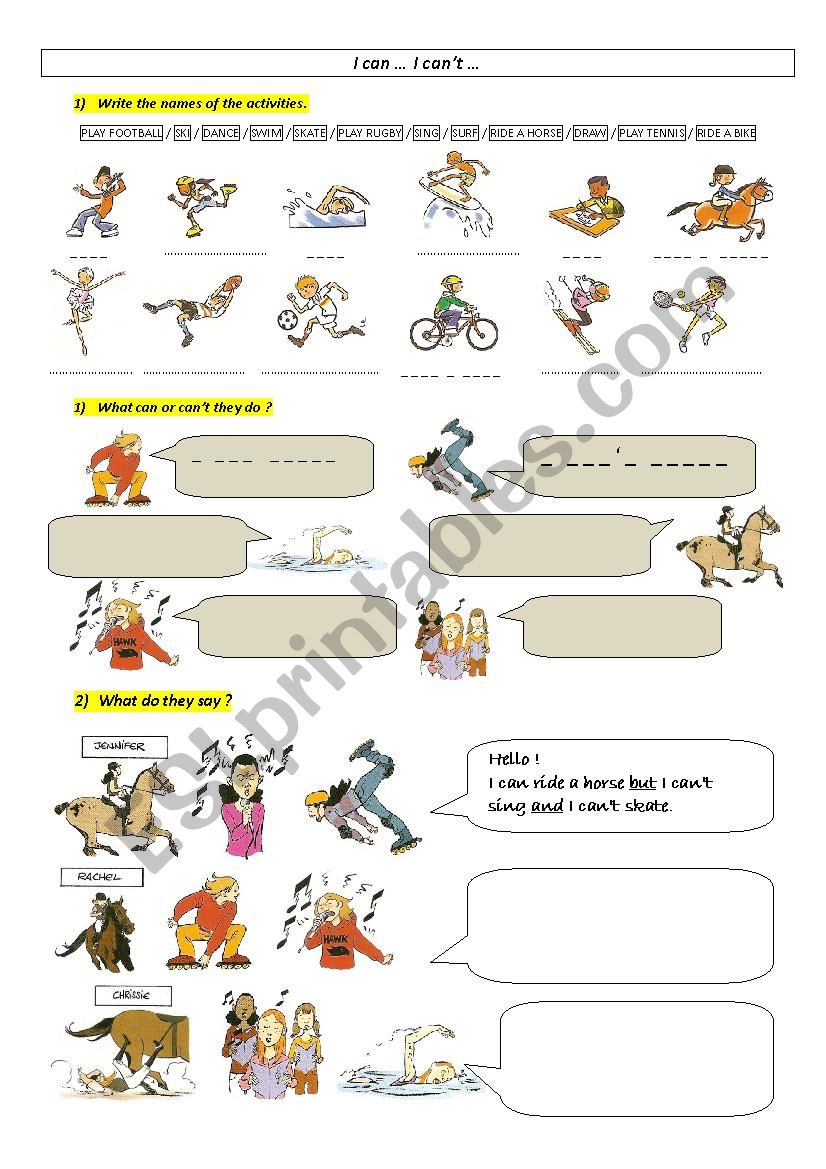 What can you do? worksheet