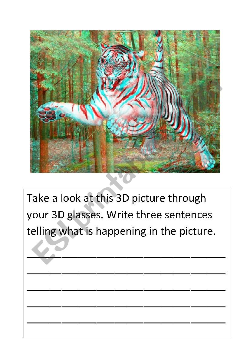 3 D writing prompt worksheet