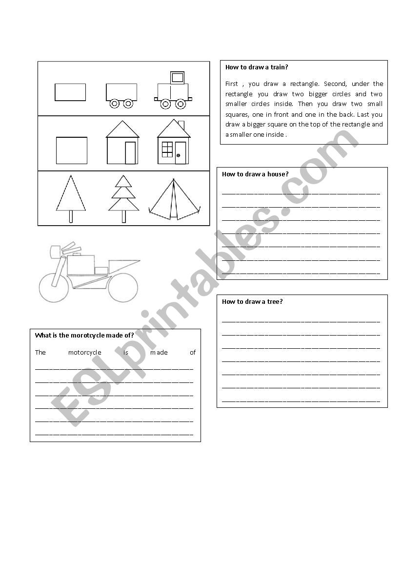 Drawing with shapes worksheet