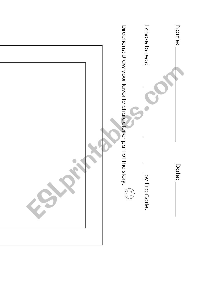 Eric Carle story page worksheet