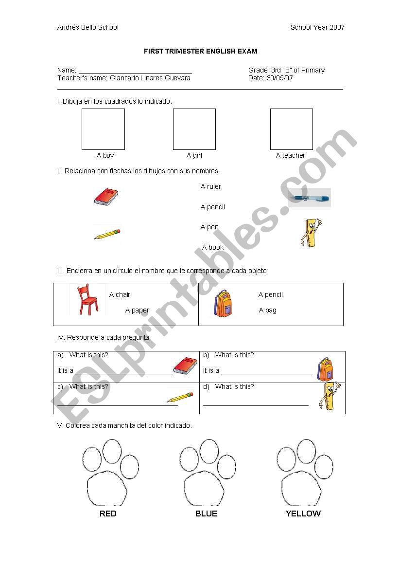 Quiz worksheet