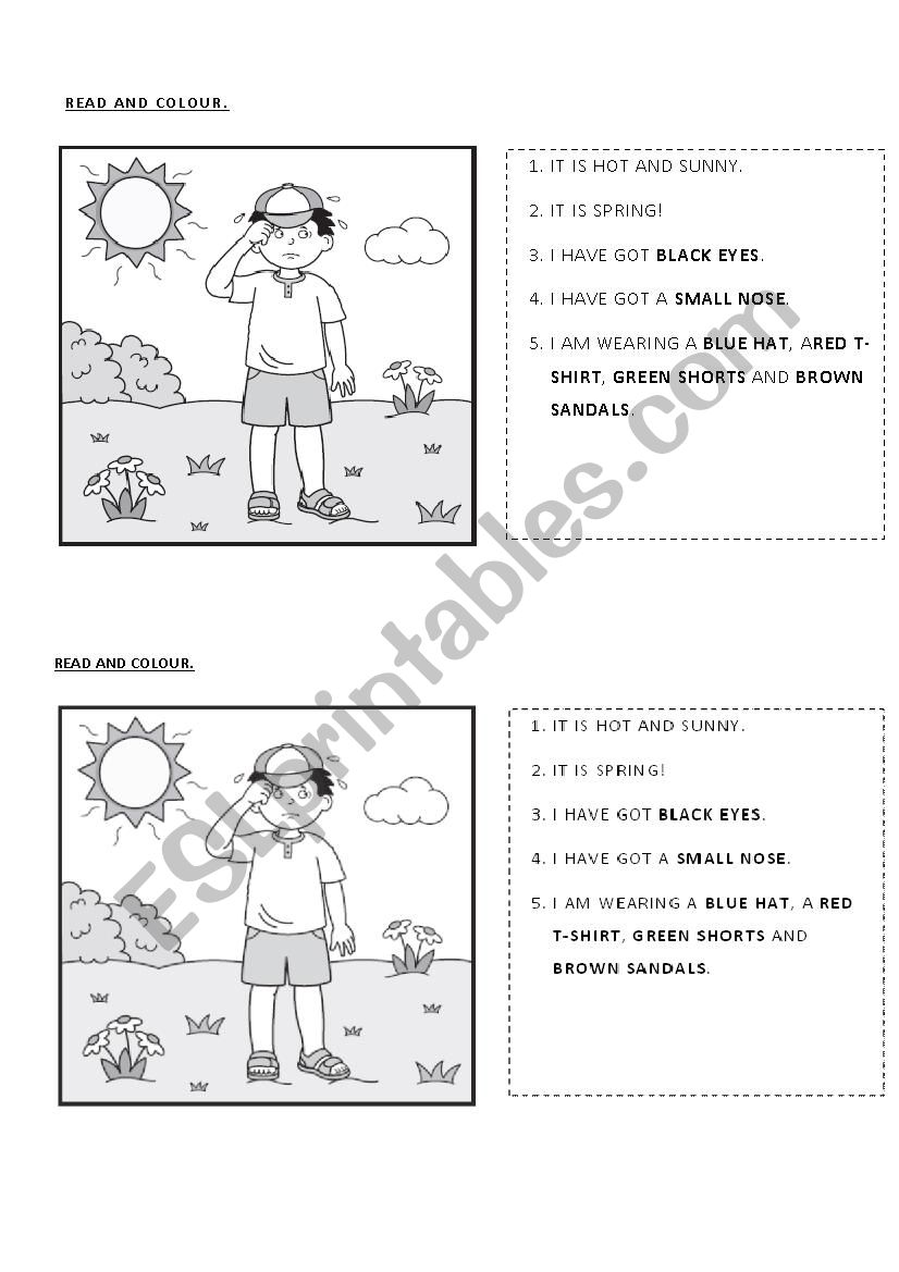 CLOTHES AND PARTS OF THE BODY worksheet