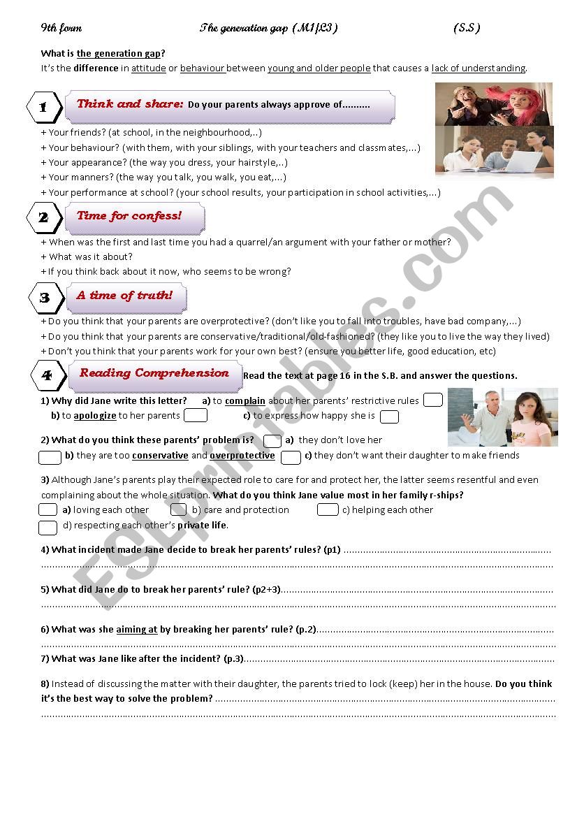 the generation gap worksheet