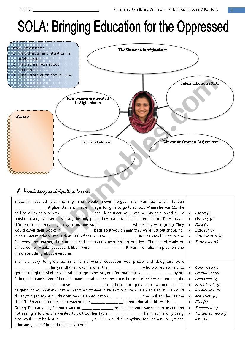 Education in Afghanistan (SOLA boarding school) by Shabana Basij-Rasikh