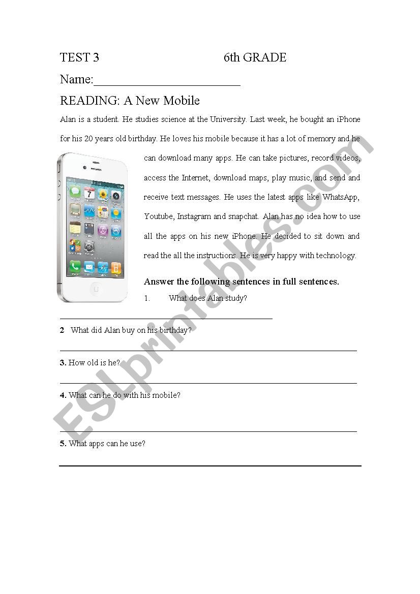 Technology worksheet
