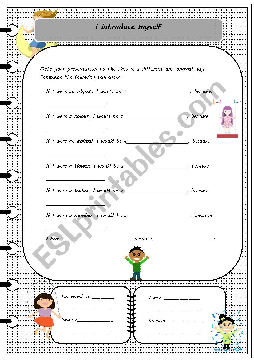 I introduce myself worksheet