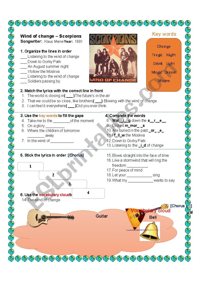 (Song activity) Wind of change - Scorpions 