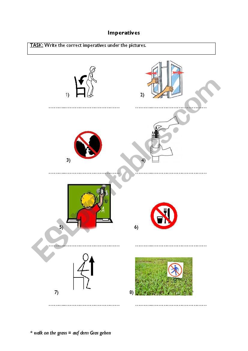 Imperatives worksheet