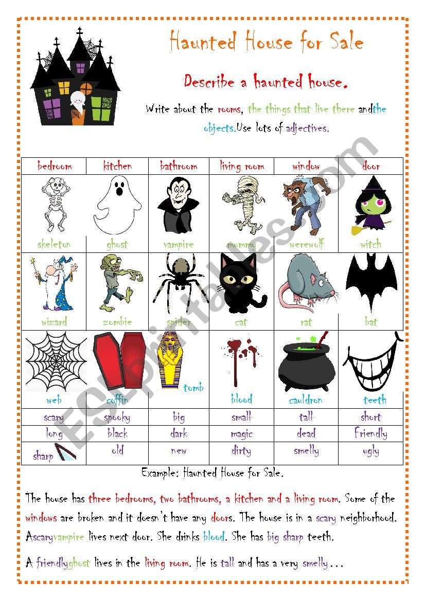 Haunted House for Sale worksheet