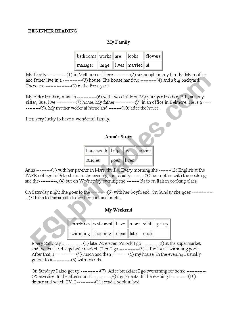 elementary worksheet