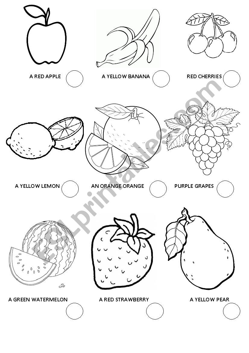 FRUIT worksheet