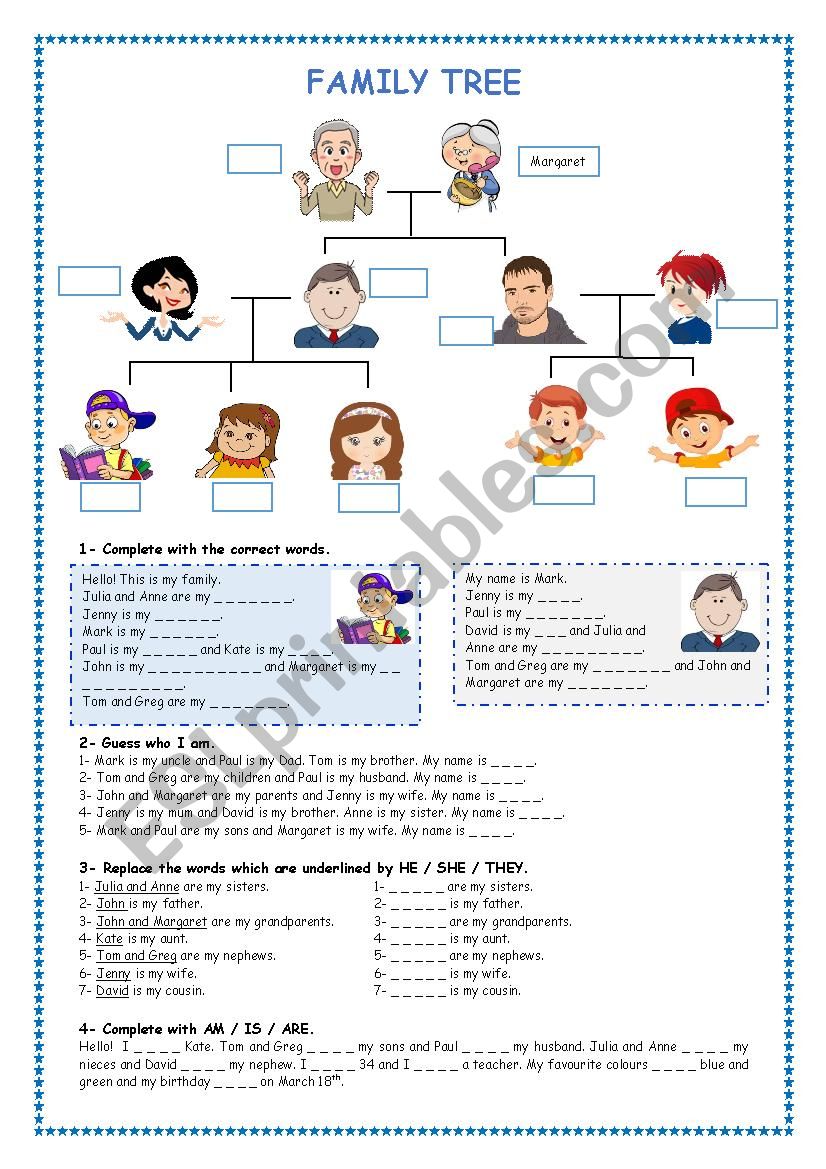 Family Tree worksheet