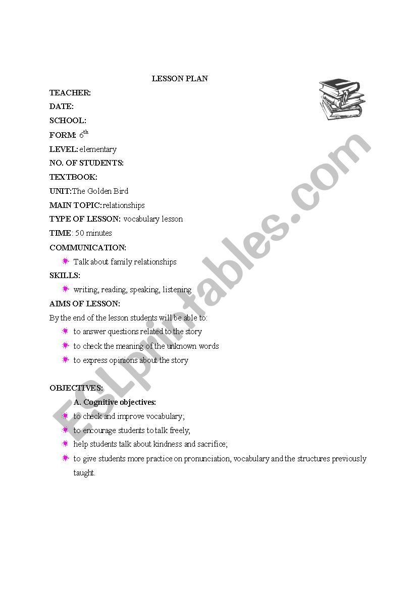 The Golden Bird worksheet