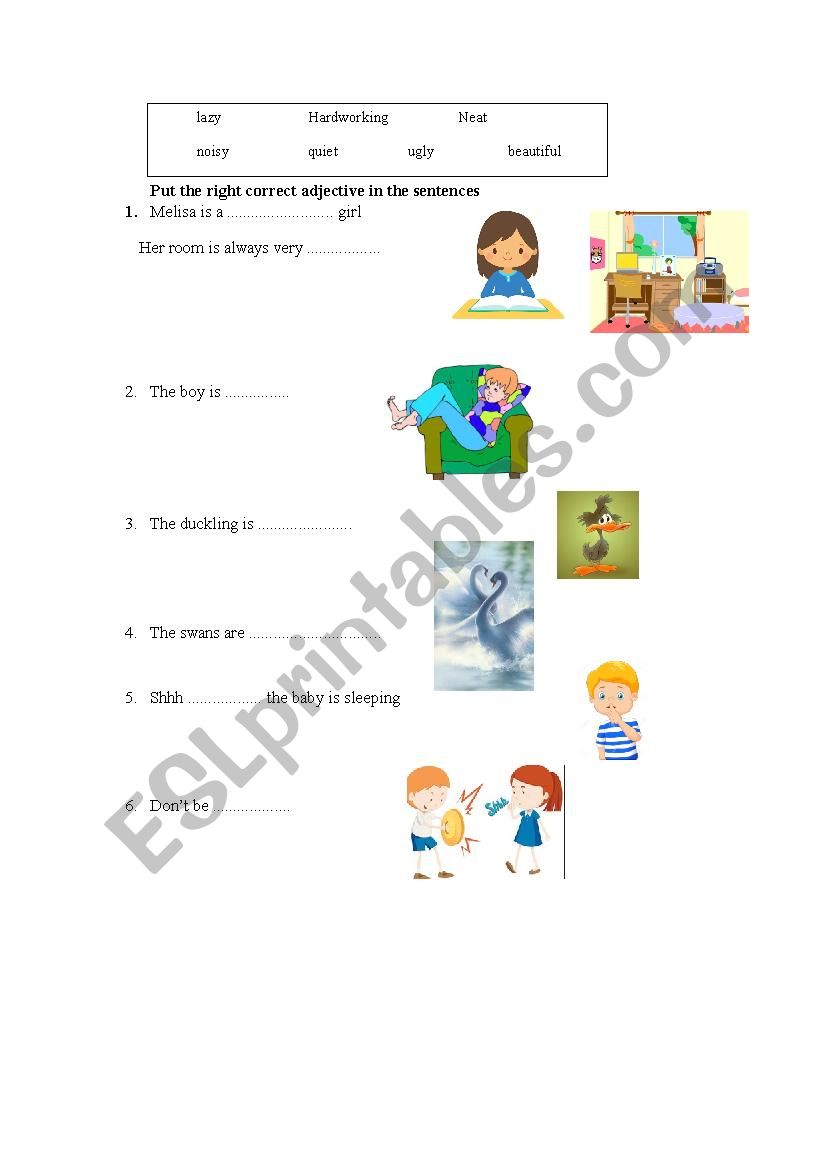 Adjectives worksheet