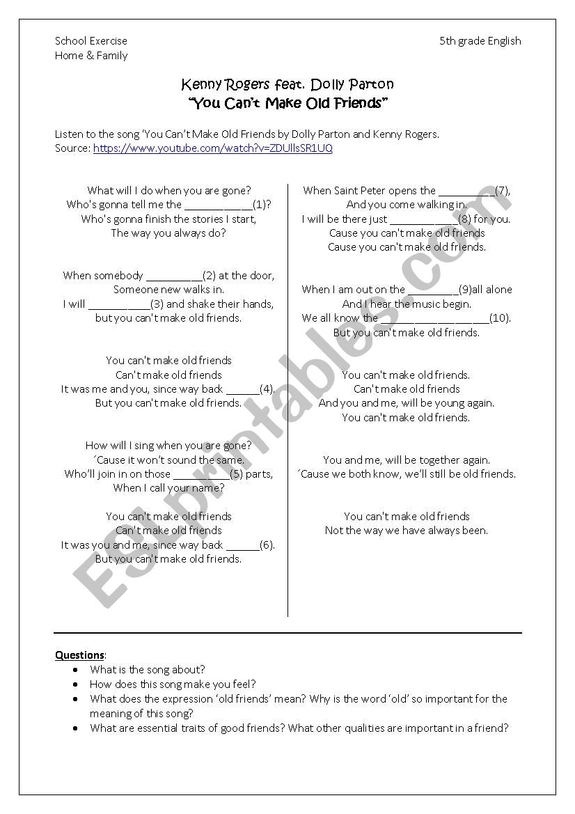 Fill in the blanks - Dolly Parton 