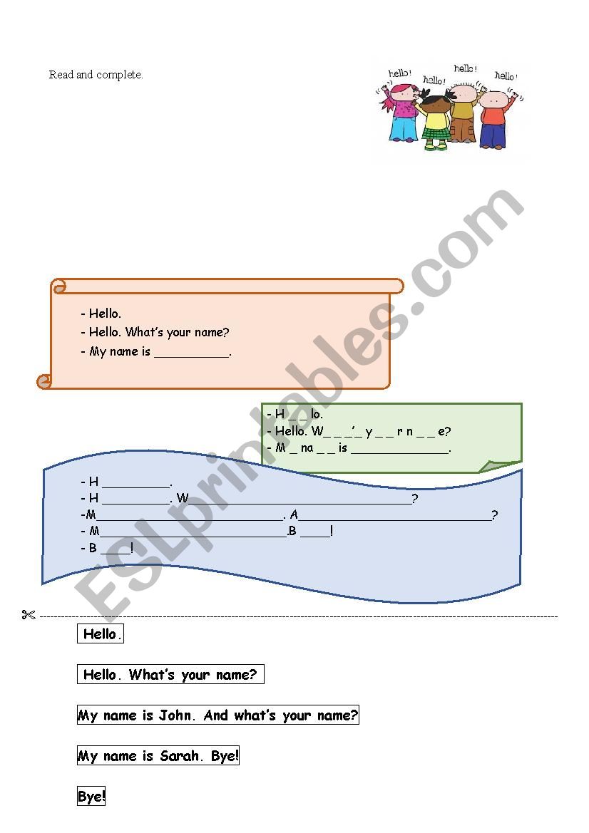Whats your name?  worksheet