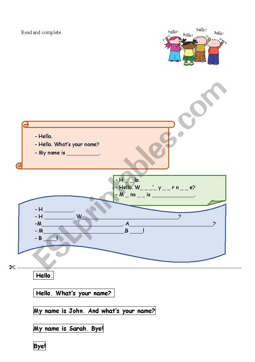 Whats your name?  worksheet