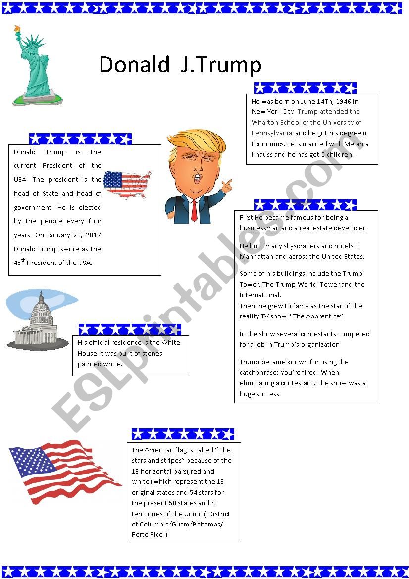 Donald J. Trump worksheet