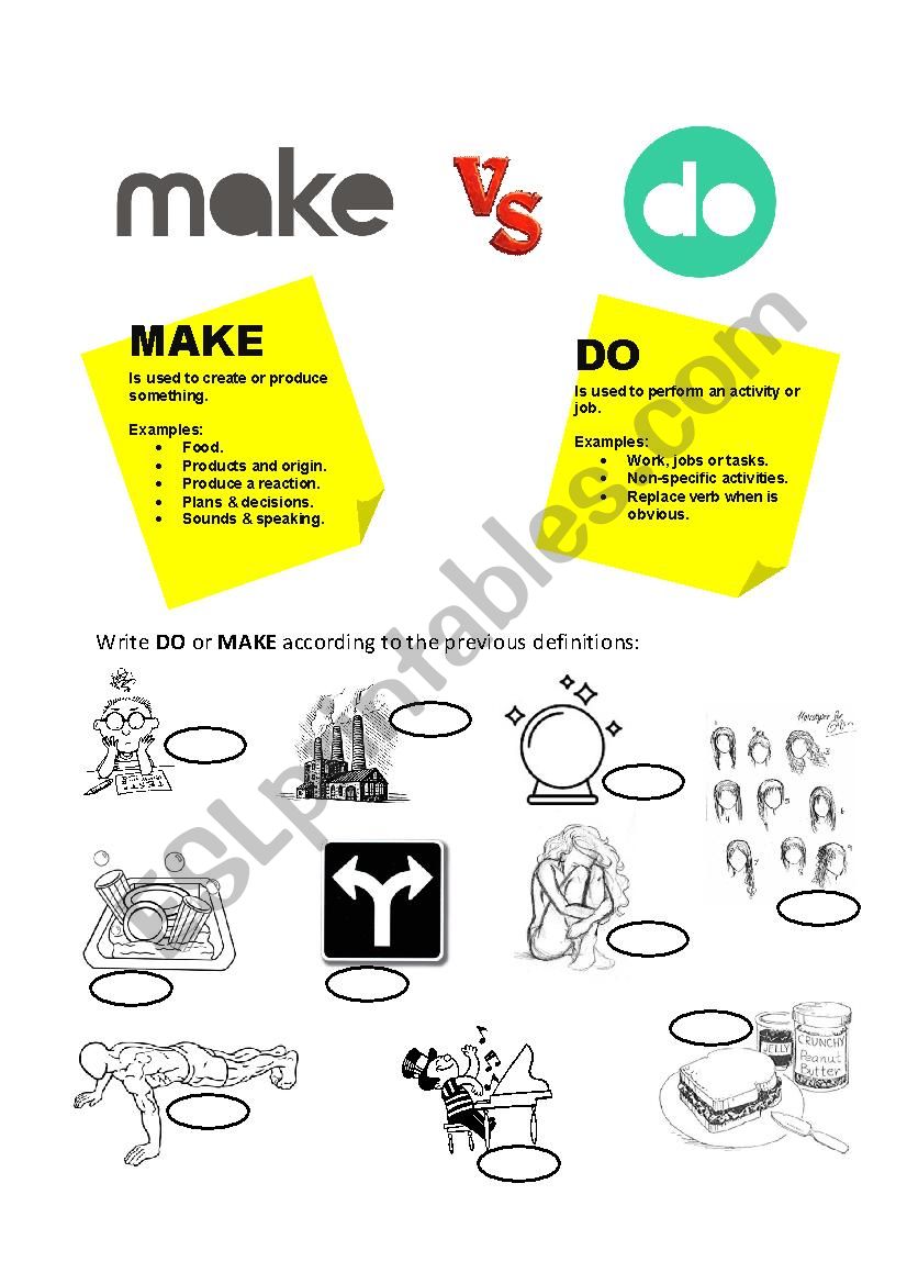 MAKE vs DO worksheet