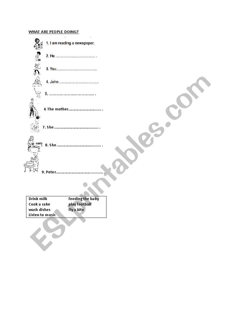 Present cointinuos worksheet