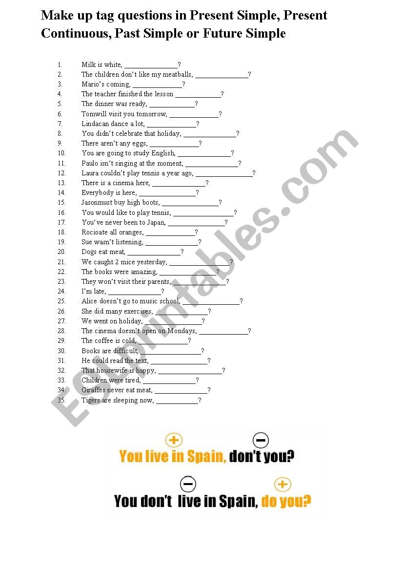 Tag Questions worksheet