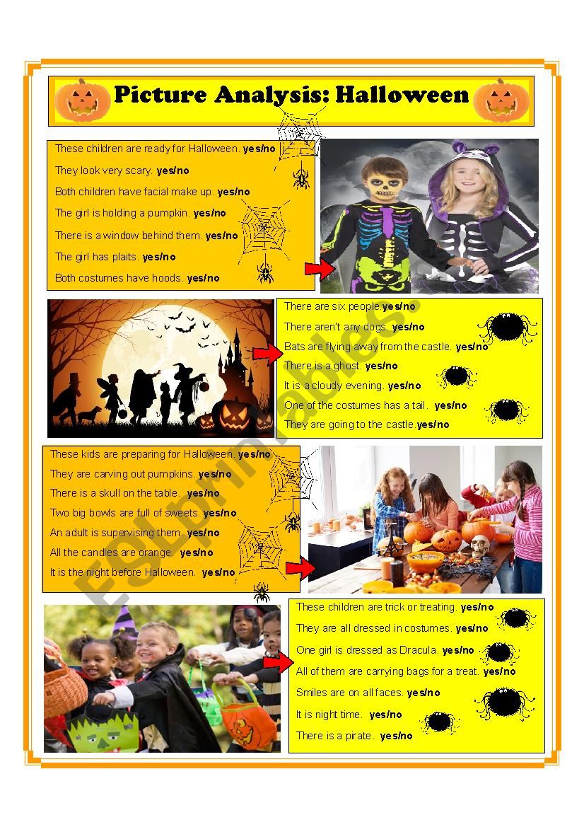 Halloween Picture Analysis  worksheet