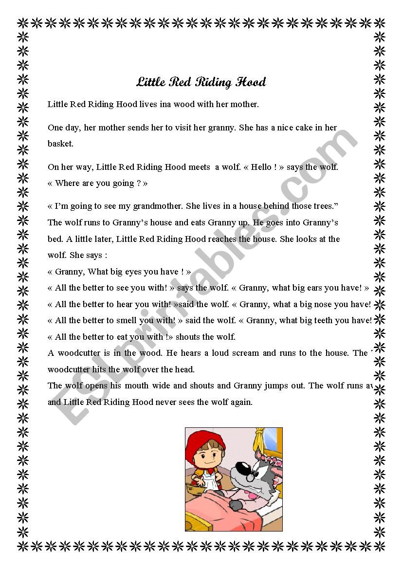 Little Red Riding Hood worksheet