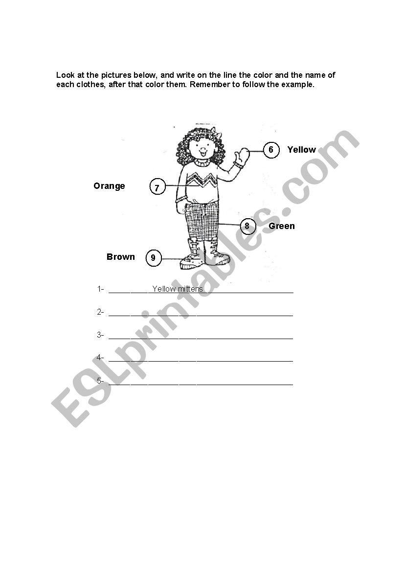 Clothes worksheet