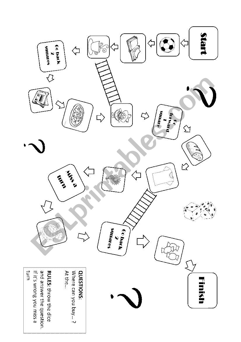 Shopping Gameboard worksheet