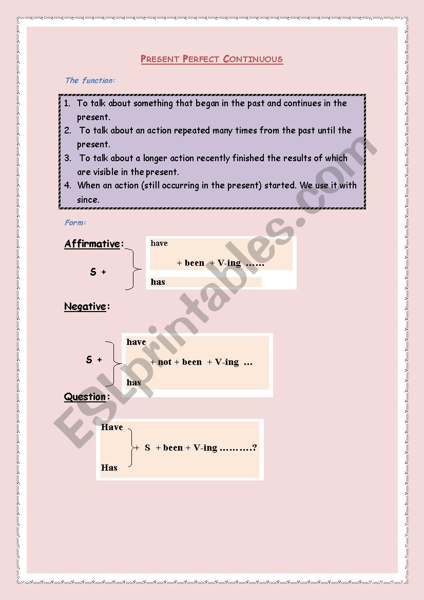 Grammar worksheet