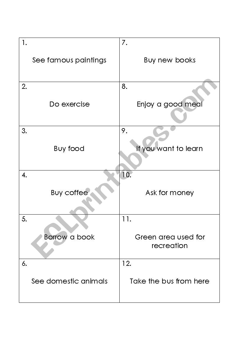 City Rally worksheet