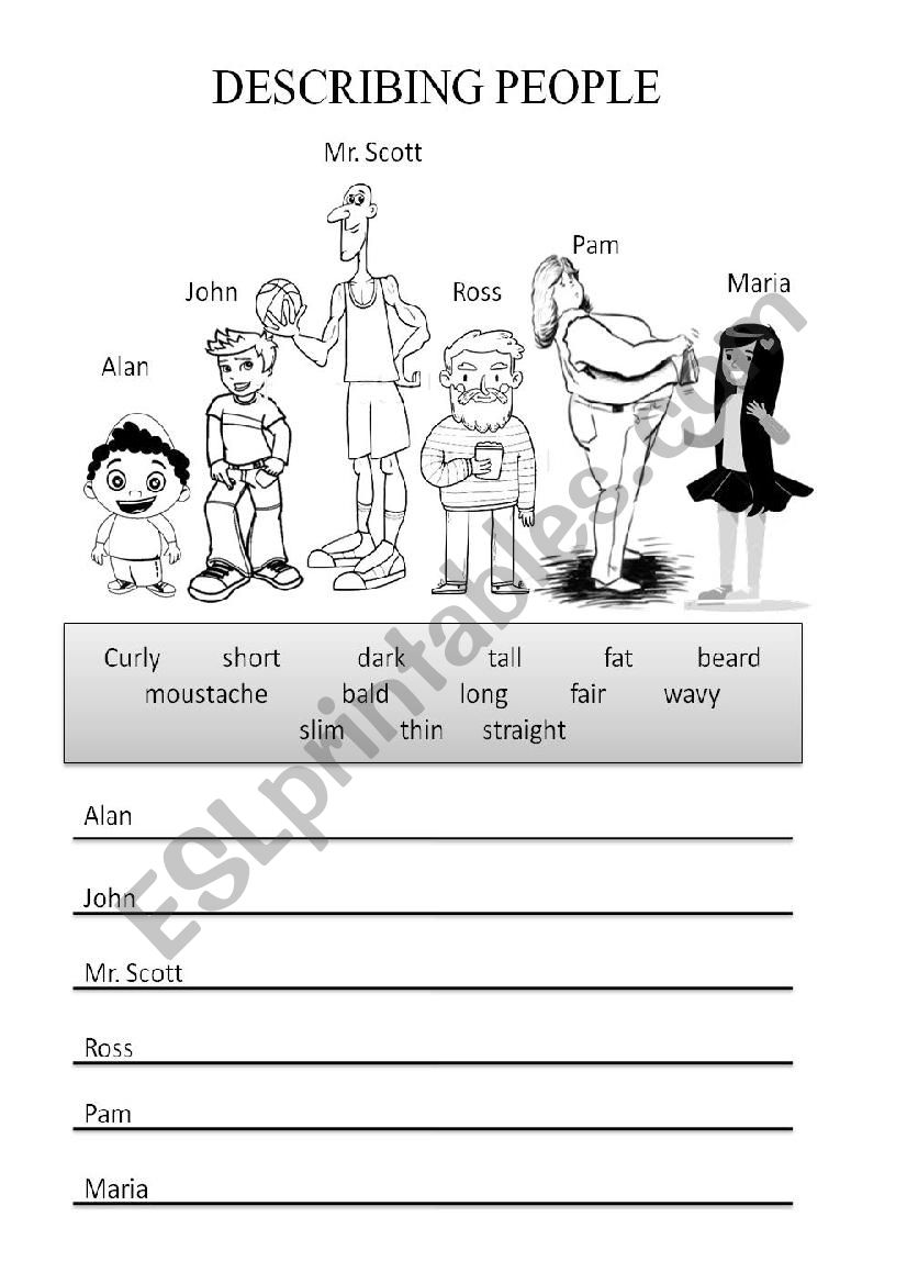 Describing People worksheet