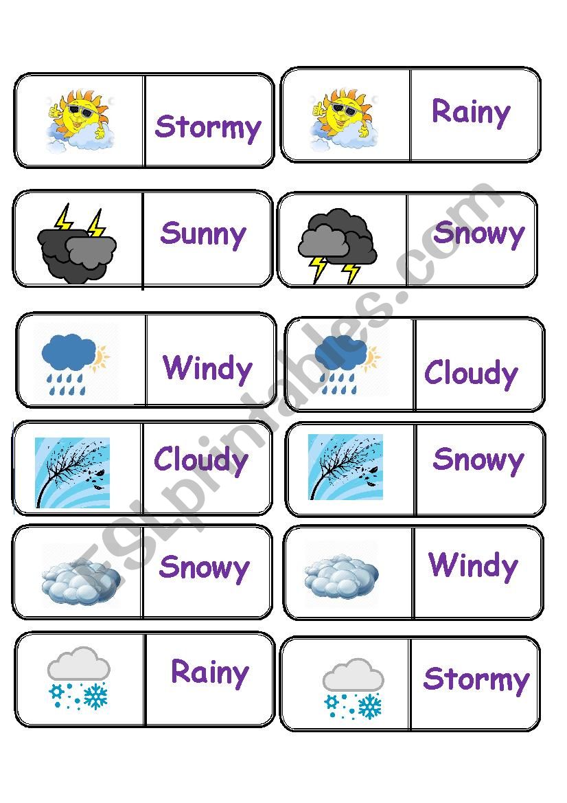 domino weather worksheet
