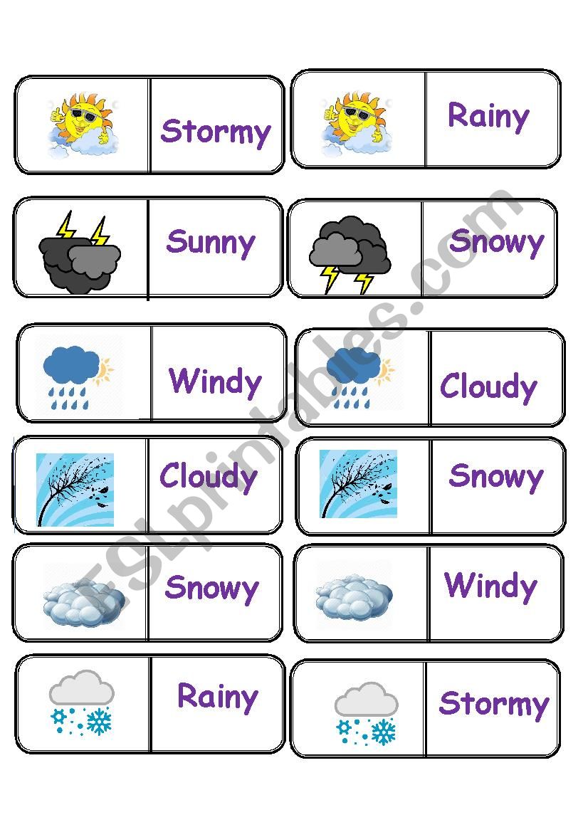domino weather worksheet