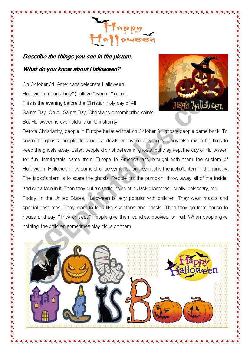 Halloween worksheet