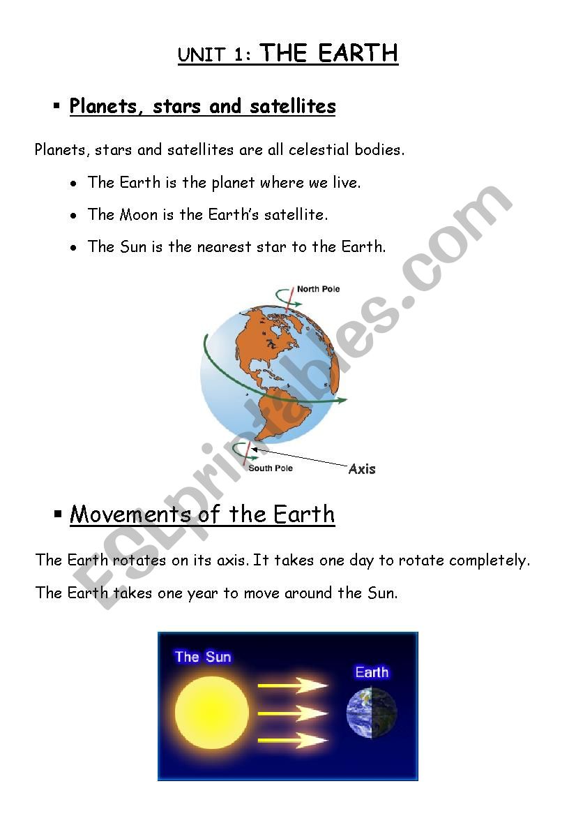 The earth worksheet