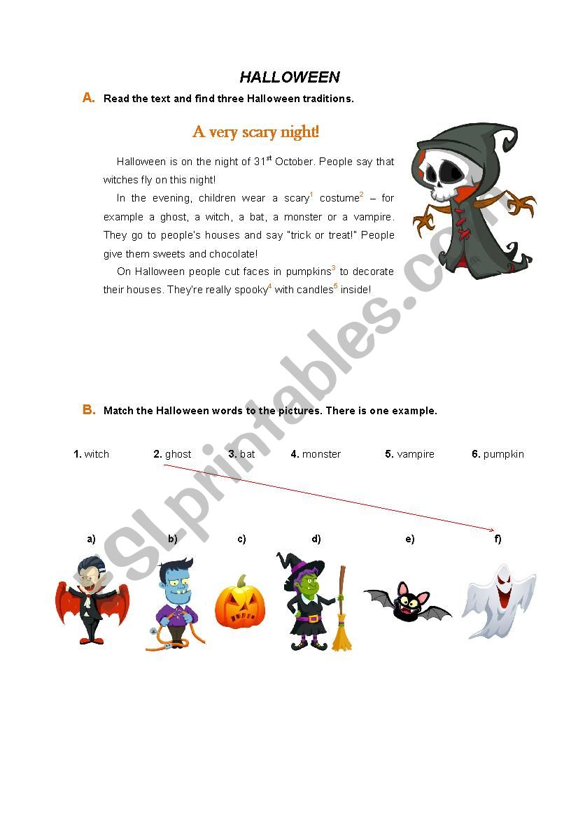 Halloween worksheet