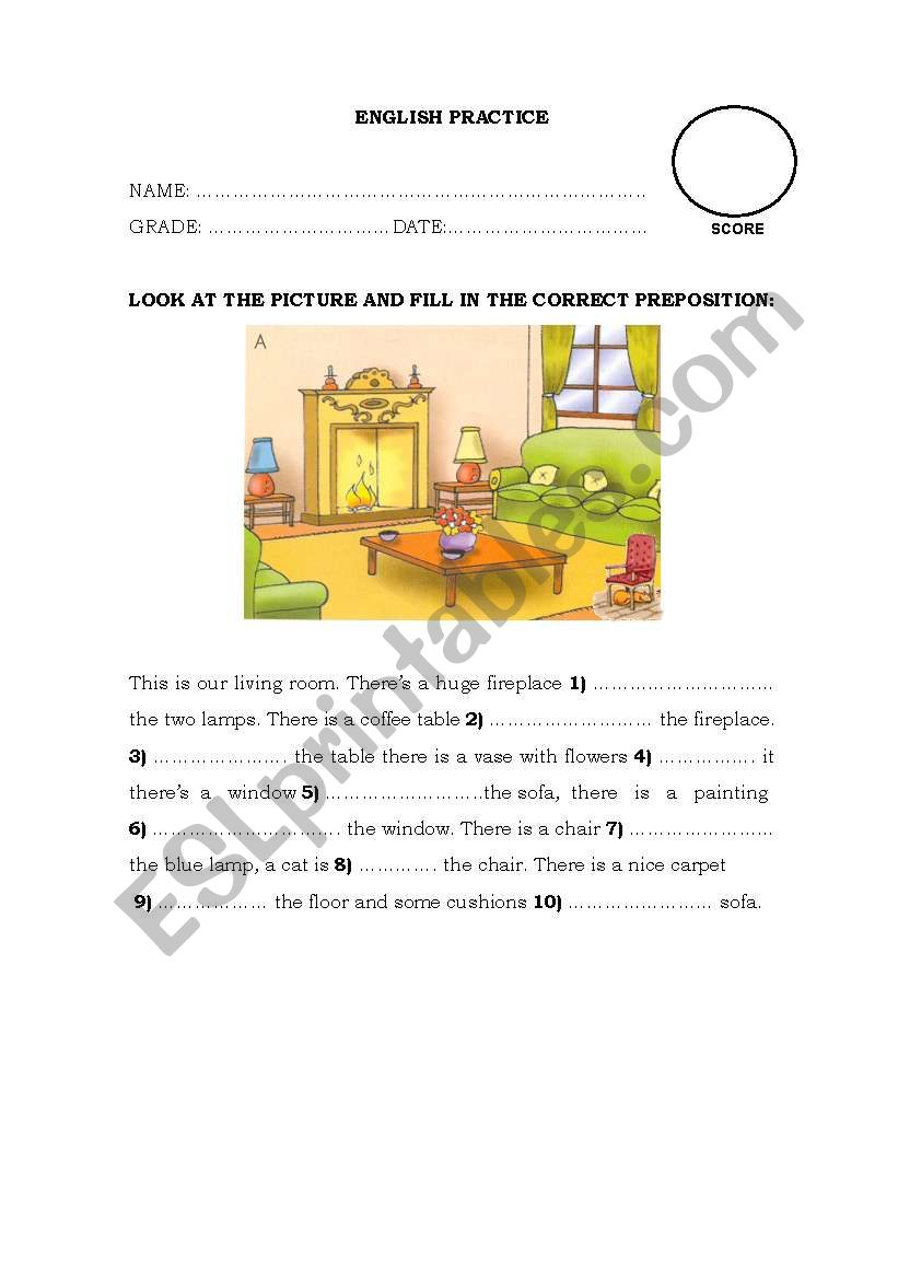 PREPOSITIONS!!! worksheet