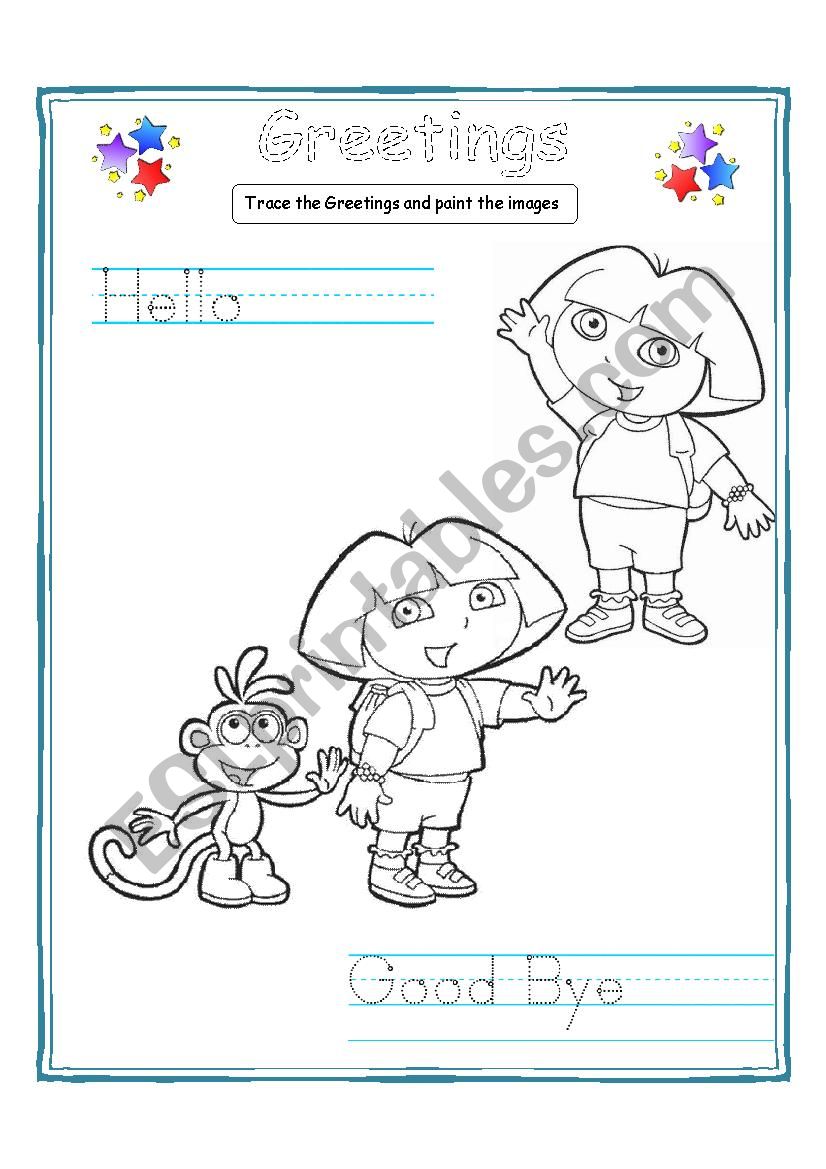 Hello Goodbye Esl Worksheet By Laneabel