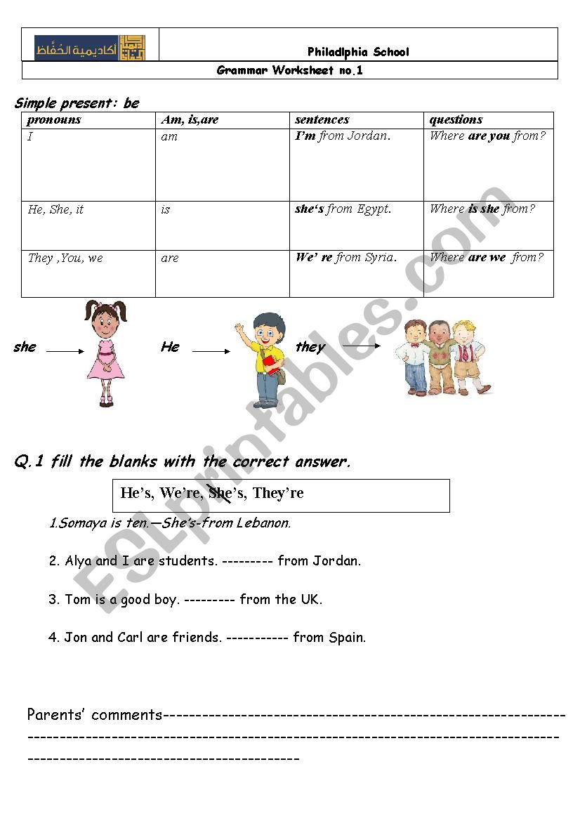 Simple present worksheet