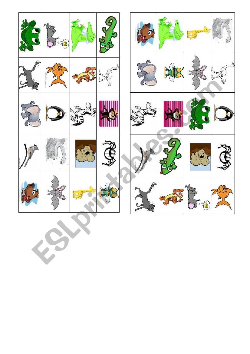 Animals Bingo worksheet